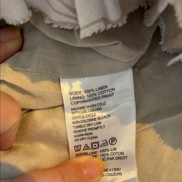 100% Linen Tommy Bahama Tan Floral Skirt - Picture 3 of 6